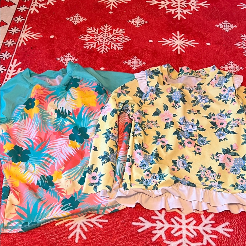 Floral and Tropical Kids Swim tops